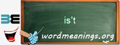WordMeaning blackboard for is't